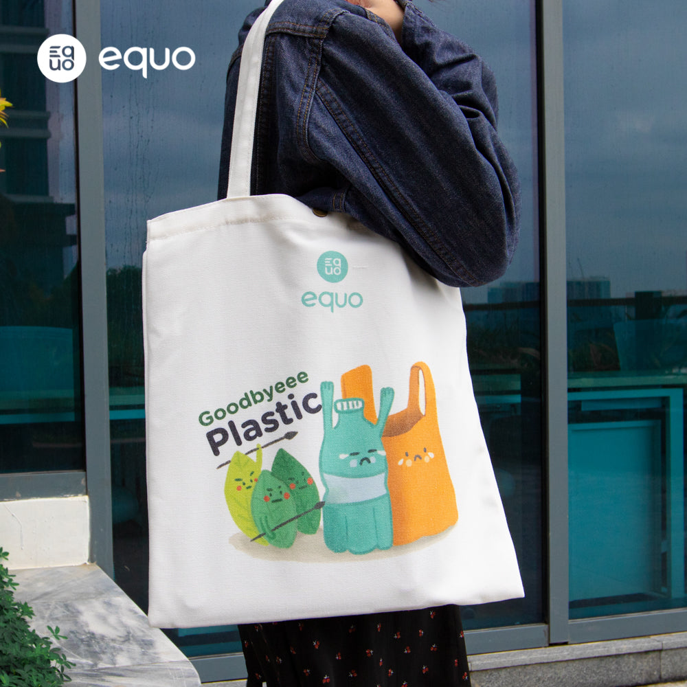 EQUO Goodbye Plastic Canvas Tote Bag - EQUO