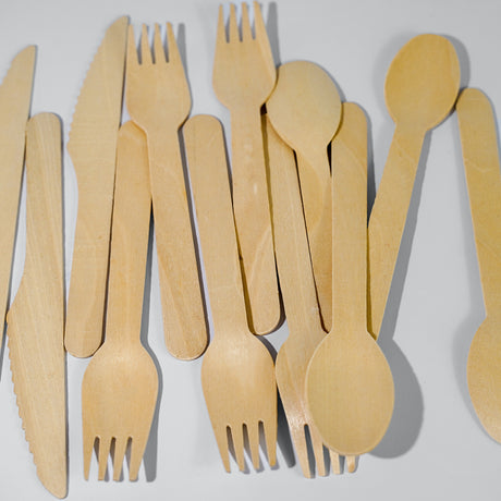 Wooden Utensils (Knives, Spoons, Forks) - Pack of 30 (10 each) - EQUO