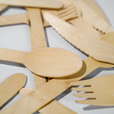 Wooden Utensils (Knives, Spoons, Forks) - Pack of 30 (10 each) - EQUO