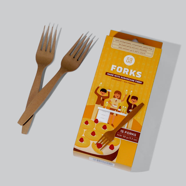 Sugarcane Forks - Pack of 15 - EQUO