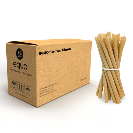 Sugarcane Drinking Straws (Wholesale/Bulk), BOBA/Bubble Tea Size - 1000 count - EQUO